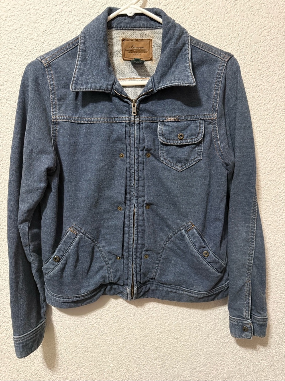 Lauren Ralph Lauren Dry Goods Women’s Petite Small Blue Knit Denim Jacket